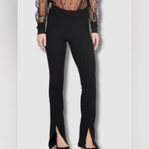 Zara Black High Rise Flared Split Hem Dress Pants